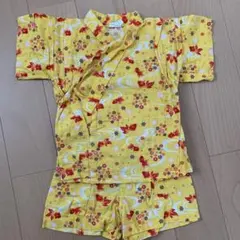 90cm 甚平　女の子　黄色　金魚柄