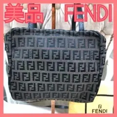 FENDI(フェンディ) ショルダーバッグ ズッキーノ柄 7VS018 ダークブラウン×黒 レザー FENDI（フェンディ） ミニ ボストンバッグ ズッキーノ柄 キャンバス
