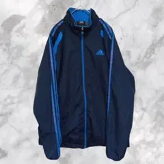 adidas CLIMAPROOF【L】ウィンドブレーカー 裏起毛　ネイビー