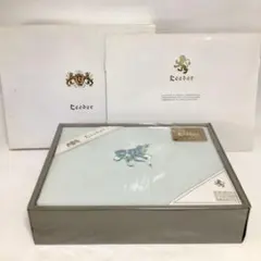 Leodor クイーンサイズカバーセット 水色 花柄刺繍