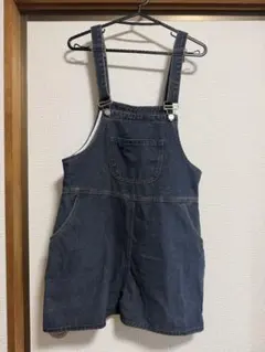「本日最安」デニム ショート丈 サロペット オーバーオール Mサイズのサムネイル
