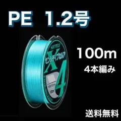 PEライン 1.2号 100m 4本編 青　ブルー　アジングトラウト エギングのサムネイル