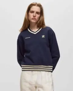adidas sporty & rich Vネックトレーナー XS ネイビー