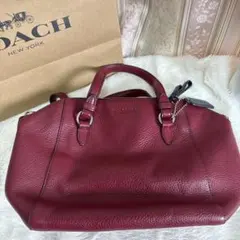 I*C様 COACH バーガンディ レザー バッグ