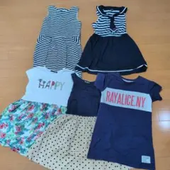999円〜まとめ売り　女の子　H&M 半袖ワンピース 130　オリンカリ