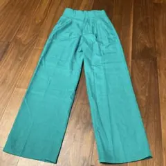 GU グリーンワイドパンツ S