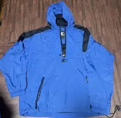 STARTER スターター ナイロンジャケット 青 L ハーフジップ 古着