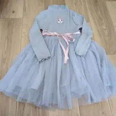 110ウサギ刺繍付きチュールワンピース