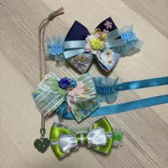 可愛い　犬用リボン・花飾りセット 4点