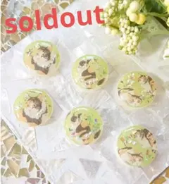 猫のボタン☆6個 i-12 三毛猫/ボタン/カボション/動物/ネコ