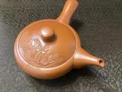 常滑焼　朱泥　急須 光山　茶器 彫刻入り