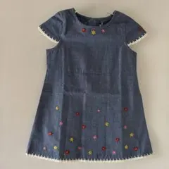 ミキハウス　デニム刺繍ワンピース 90