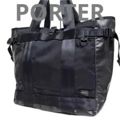 PORTER 大容量 ヒート トートバッグ ナイロン ブラック E97のサムネイル