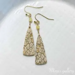 【一点物】フォッシルコーラル マーガレット✳︎天然石ピアス&イヤリング
