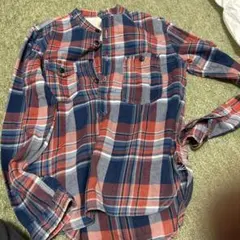 長袖ネルシャツ 赤青チェック