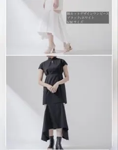 qumerry. 裾カットデザインワンピース　ブラックのサムネイル
