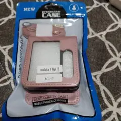 nubia Flip 2 専用 スマホケース ピンク ショルダーストラップ付