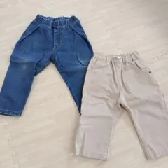 デニムと ブリーズ ベージュのボトムス 2点セット