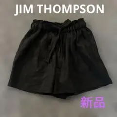 黒 リボン付き ゴムウエスト ショートパンツ