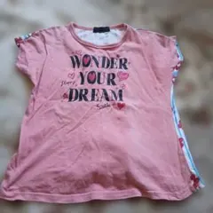 キッズ Tシャツ ピンク ロゴプリント
