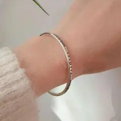 バングル ブレスレット シルバー シンプル ヴィンテージ レトロ 刻印