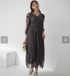 【DorryDoll】美品　レイヤード花柄レースロングパーティードレス