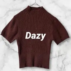 Ld592＊デイジー 半袖 ニット ハイネック ミニ丈 Mサイズ ボルドー