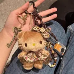[新品・未使用] 日焼けキティ ヒョウ柄キティ ぬいぐるみ　キーホルダー