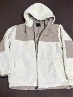 H&M メンズ アウター ボアブルゾン ベージュ バイカラー