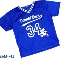 ディズニーリゾート　ドナルドダック　スポーツユニフォーム風　メッシュtシャツ