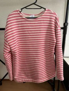 coen ストライプスウェット S ピンク/ホワイト