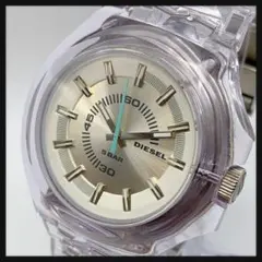 【稼働】DIESEL ディーゼル★クリア 腕時計 レディース 良品 スケルトン