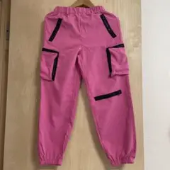 ピンク ジッパーポケット付き カーゴパンツ