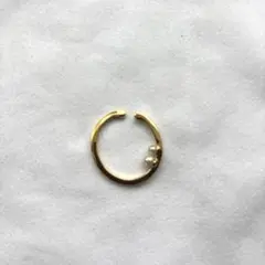 プラスヴァンドーム ゴールド パール付きイヤーカフ