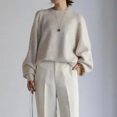 【新品】タグ付きBONJOUR SAGANラグランスリーブニット　OATMEAL