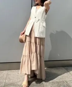 【極美品】アニュアンス ボリュームティアードオーガンジースカート