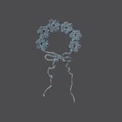 お花　ヘッドドレス　ヘアアクセ　ハンドメイド　グレー　韓国　y2k