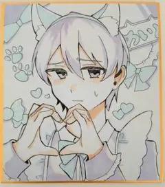 アナログ 手書きオリジナルメイドイラスト 色紙