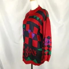 TIGG　ニット　レッド　ブラック　グリーン　パープル　ハート　B4958