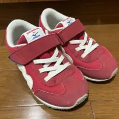 ミキハウス　ミズノ　スニーカー　17.5 赤