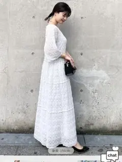 新品タグ付きティアードレースドレス