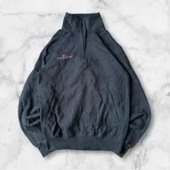 00s champion ハーフジップスウェット　トレーナー　無地　古着