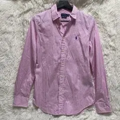 未使用 ポロラルフローレン ピンクストライプ シャツ 6 カスタムフィット