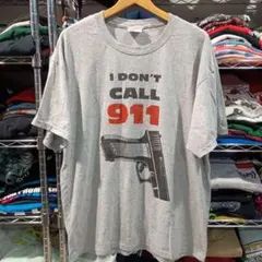 ヴィンテージUSA古着 I DON'T CALL 911 Ｔシャツのサムネイル