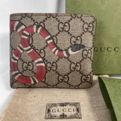 907✨極美品✨GUCCI グッチ 二つ折り財布 キングスネーク GGスプリーム