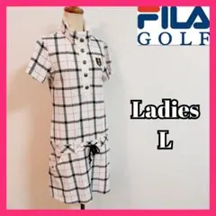 【FILA GOLF】美品フィラゴルフ 半袖ストレッチワンピース レディースＬ