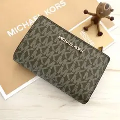 ★新品 MICHAEL KORS 折り財布 カーキ グリーン 二つ折り財布