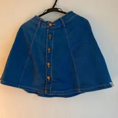 ピンクラテ xxs 140 デニムスカート 前ボタンミニ オーバーパンツ