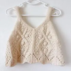 petit main プティマイン ケーブルニット ベスト 重ね着