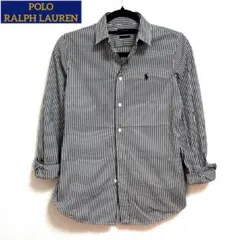 【極美品】ポロラルフローレン シャツストライプ レディース カスタムフィット白黒
